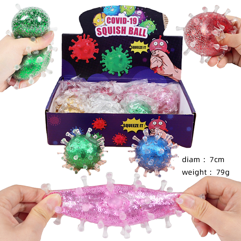 TPR 7cm Water Beads Glitter Virus Balls