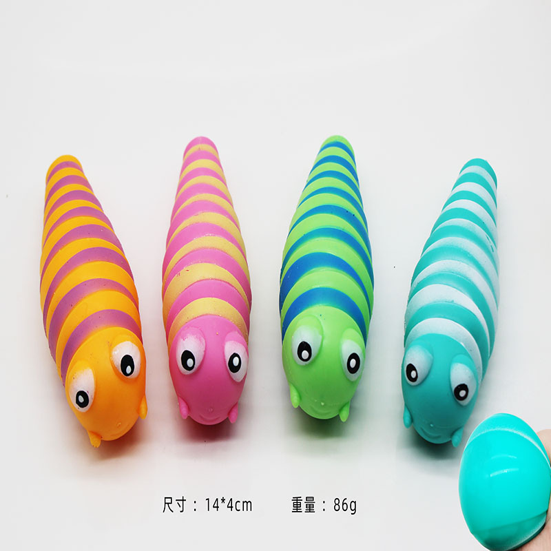 TPR Stretchy Striped Caterpillars Toys