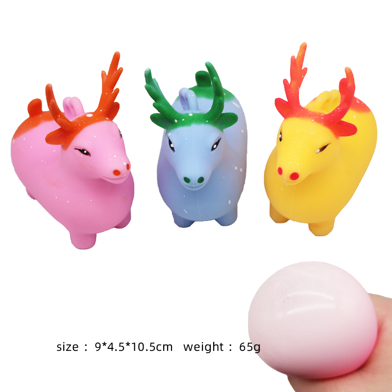 Squeezing Colored Deer Stress Toys TPR