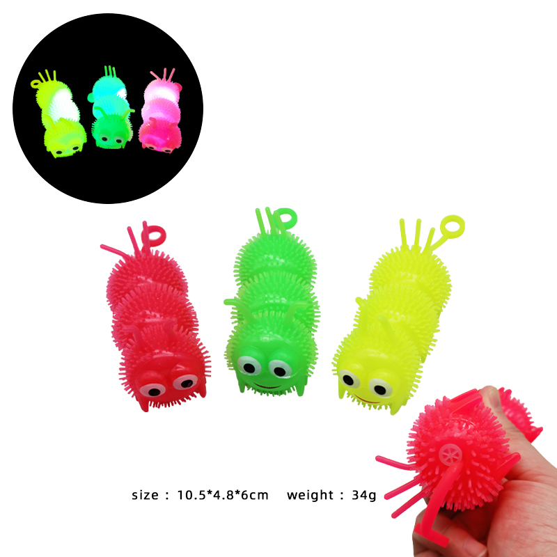 Flashing Colorful Caterpillar Toys TPR