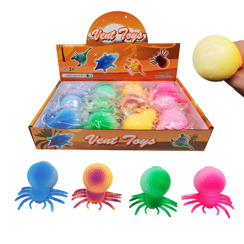  Colorful Squeezing Spider Toys TPR