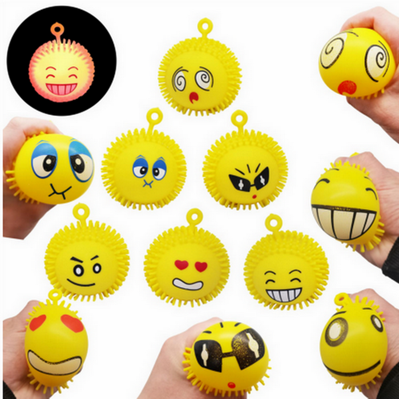 TPR Flashing Squeeze Ball with Different Expressions