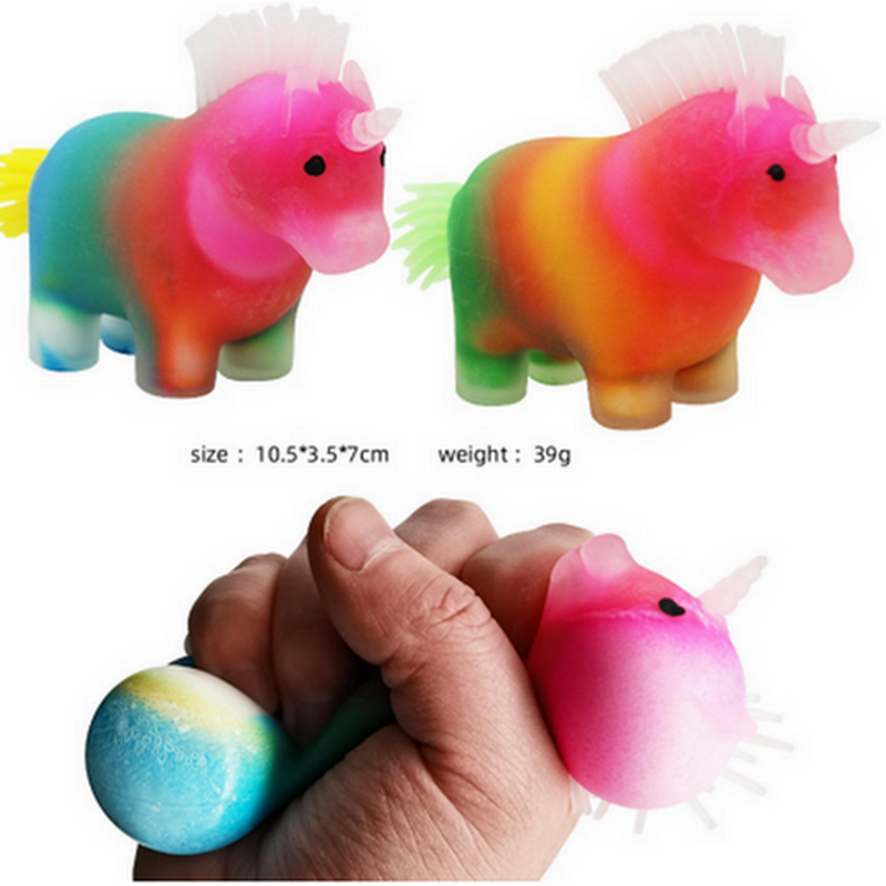 TPR Squishy Colored Unicorn